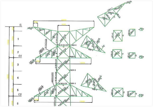 鉄塔構造図